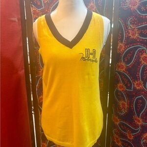 Women's Yellow V-Neck Sleeveless Top-HARLEY DAVIDSON
